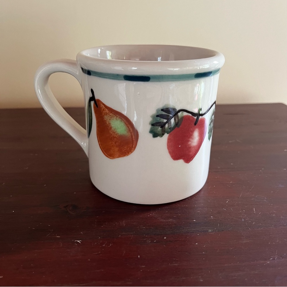 Vintage Hartstone Pottery Fruit Mug Apples Pears 1982